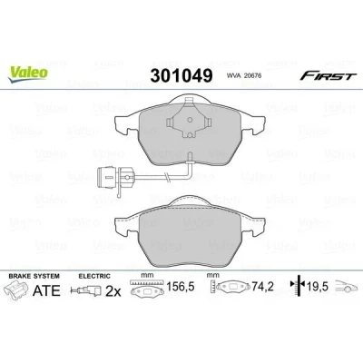 Imagem de VALEO 301049 Jogo de pastilhas para travão disco FIRST Eixo dianteiro incl. contacto aviso desgaste sem chapa anti ruído AUDI: 100 C4 Avant