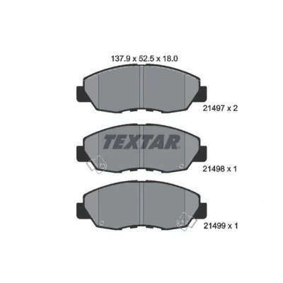 Imagem de TEXTAR 2149701 Jogo de pastilhas para travão disco com avisador sonoro desgaste HONDA: CIVIC 8 Hatchback, Accord 7 Limousine, 6 Coupe