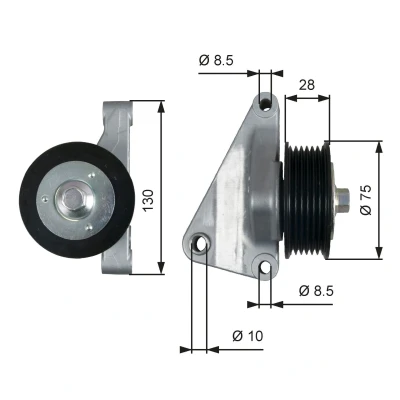 Imagem de GATES T36422 Polia de Desvio FleetRunner Micro V Stretch Fit com estrias MAZDA: 6 Sedan, Carrinha