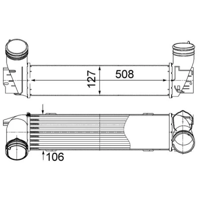 Imagem de MAHLE ORIGINAL CI 490 000S Intercooler BMW: 3 Touring, Sedan