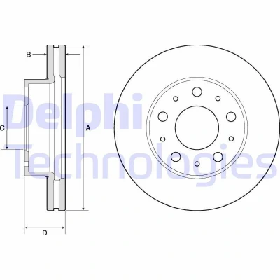 Imagem de DELPHI BG9180C Disco de travão 300 32 5 ventilado revestido não tratado sem o rolamento da roda, anel sensor do ABS FIAT: Ducato III Van