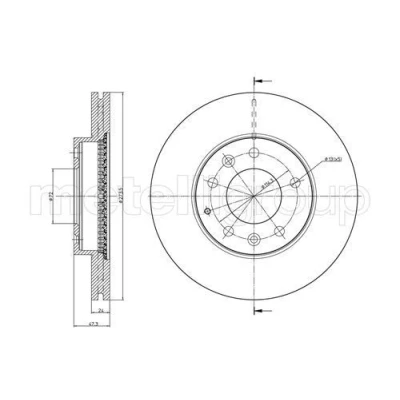 Imagem de METELLI Disco de travão MAZDA: 6 Hatchback, SW, 323 F 274,0mm 24,0mm 5 72,0mm ventilado pintado 23 0901C G25Y3325XA,GF3Y3325X,GF3Y3325XA