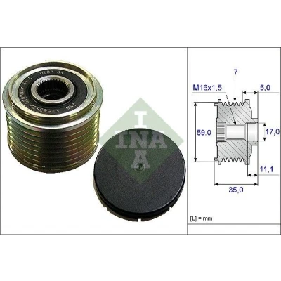 Imagem de INA 535 0159 10 Polia Roda Livre do Alternador 35 Ferramenta especial necessária para a montagem