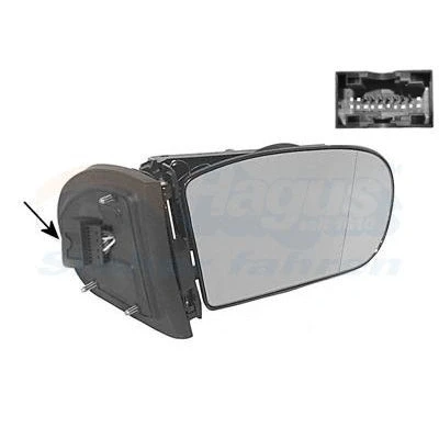 Imagem de Espelho retrovisor Van Wezel 3032854 sem cabo, capa, luz intermitente à direita não esférico, para regulação eléctrica dos espelhos, aquecível
