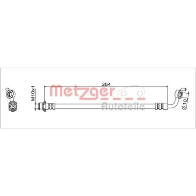 Imagem de METZGER 4111660 Mangueira de Travão Eixo traseiro direito 264 M10x1