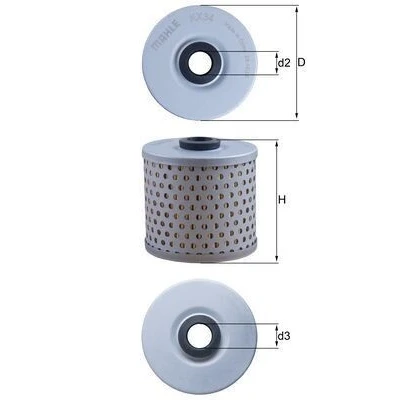Imagem de MAHLE ORIGINAL KX 34 Filtro de Combustível Cartucho filtrante
