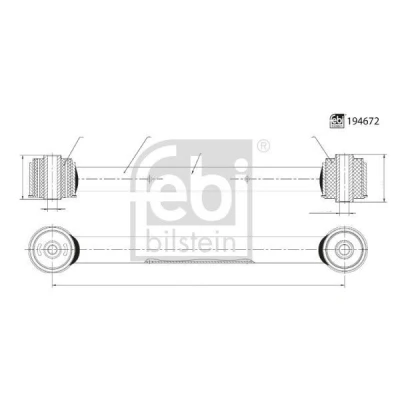 Imagem de FEBI BILSTEIN 194672 Braço de suspensão com rolamentos borracha Eixo traseiro esquerdo, direito transversal Aço
