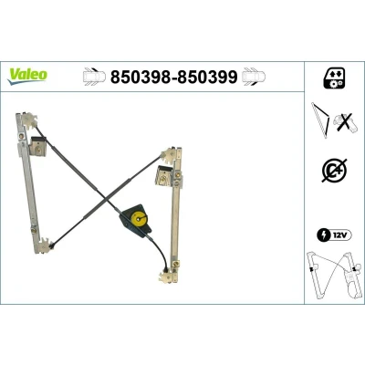 Imagem de Valeo Elevador de vidro à frente, lado esquerdo elétrico sem motor função conforto 850398 SEAT: Ibiza 3