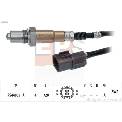 Imagem de EPS 1.998.259 Sonda lambda Made in Italy OE Equivalent com aquecimento, plana, Rosca pré lubrificada 4