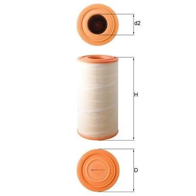 Imagem de MAHLE ORIGINAL LX 619/1 Filtro de ar 499,0 249,0 Cartucho filtrante