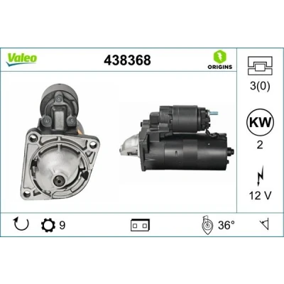 Imagem de VALEO 438368 Motor de arranque 12 2 9 OPEL: Astra H Caravan, Hatchback, Vectra C FIAT: BRAVO 2, Strada Pick up, Doblo I Cargo endado,