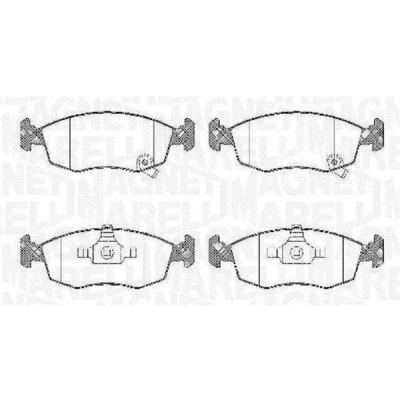 Imagem de MAGNETI MARELLI 363916060428 Jogo de pastilhas para travão disco com avisador sonoro desgaste FIAT: 500 Hatchback, Panda III Hatchback