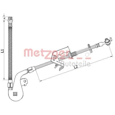 Imagem de METZGER 4110928 Mangueira de Travão Eixo dianteiro, lado direito 221/283 M10x1 PEUGEOT: 407 SW