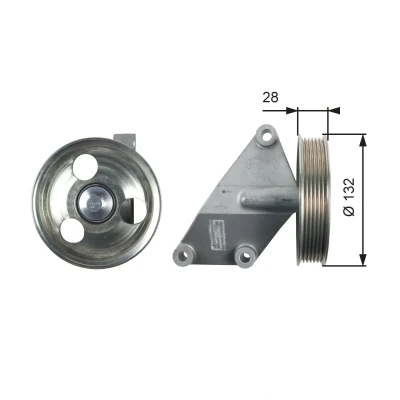 Imagem de GATES T36428 Polia de Desvio FleetRunner Micro V Stretch Fit com estrias