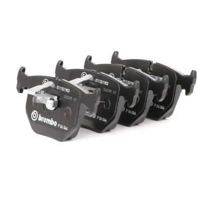 Imagem de BREMBO P 06 044 Jogo de pastilhas para travão disco preparado indicador aviso desgaste com grampo do êmbolo sem acessórios BMW: 3 Sedan