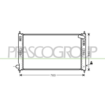 Imagem de PRASCO CI802R001 Radiador, arrefecimento do motor Alumínio 700 415 23 Aletas de refrigeração unidas mecanicamente MITSUBISHI: ASX SUV