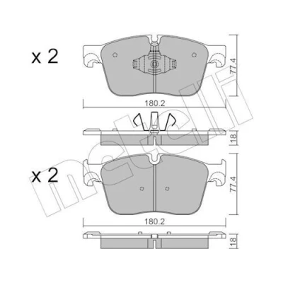 Imagem de METELLI 22 1124 0 Jogo de pastilhas para travão disco preparado indicador aviso desgaste JAGUAR: F Pace, XF Sedan, Sportbrake