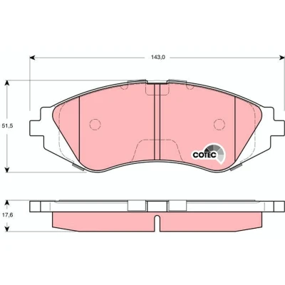 Imagem de TRW COTEC GDB3265 Jogo de pastilhas para travão disco não preparado indicador aviso desgaste DAEWOO: Lanos Hatchback, Nubira Carrinha