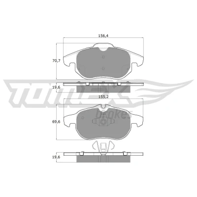 Imagem de TOMEX brakes TX 13 04 Jogo de pastilhas para travão disco Eixo dianteiro preparado indicador aviso desgaste OPEL: Astra H Hatchback