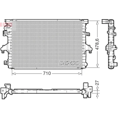 Imagem de DENSO DRM32055 Radiador, arrefecimento do motor 710mm 479mm 27mm VOLKSWAGEN: Transporter 6
