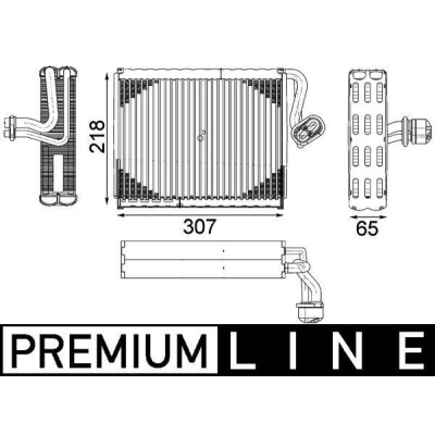 Imagem de MAHLE ORIGINAL AE 122 000P Evaporador sem válvula de expansão