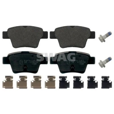 Imagem de SWAG 62 91 6813 Jogo de pastilhas para travão disco Eixo traseiro com material fixação PEUGEOT: 207 Hatchback, 307 Carrinha, Hatchback