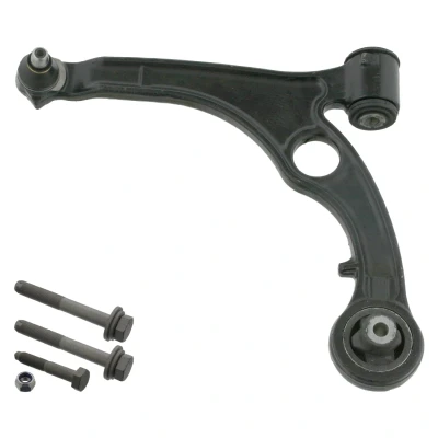 Imagem de FEBI BILSTEIN 40761 Braço de suspensão com porca, jogo parafusos Eixo dianteiro, esquerda transversal Aço fundido FIAT: Stilo Hatchback