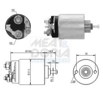 Imagem de Interruptor de solenoide, motor arranque MEAT &amp; DORIA 46104