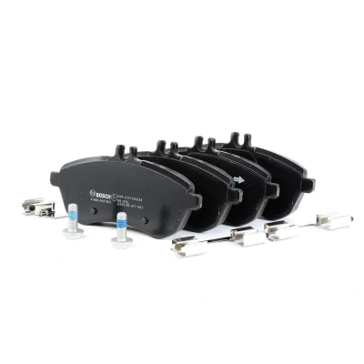 Imagem de BOSCH 0 986 494 593 Jogo de pastilhas para travão disco Baixo teor metálico com chapa anti ruído, parafusos mola, acessórios endado,