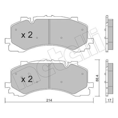 Imagem de METELLI 22 1252 0 Jogo de pastilhas para travão disco preparado indicador aviso desgaste AUDI: Q7, A7 Sportback, VOLKSWAGEN: Touareg III