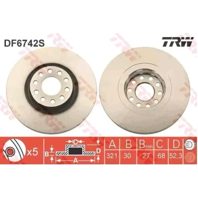 Imagem de TRW DF6742S Disco de travão 321 30 5 112 ventilado pintado VOLKSWAGEN: Passat B5 Variant, GP Sedan, Sedan