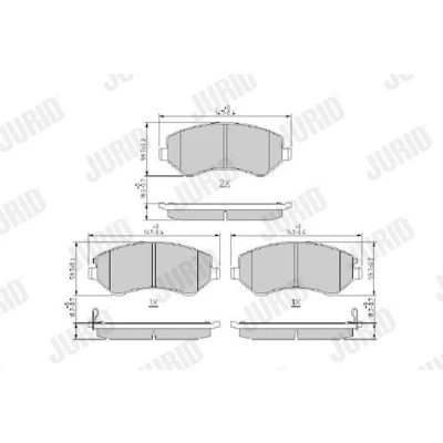 Imagem de JURID 573118J Jogo de pastilhas para travão disco com avisador sonoro desgaste sem acessórios CHRYSLER: VOYAGER 4, JEEP: Cherokee III