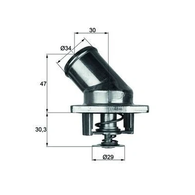 Imagem de MAHLE ORIGINAL TI 3 87 Termóstato, líquido de refrigeração com junta