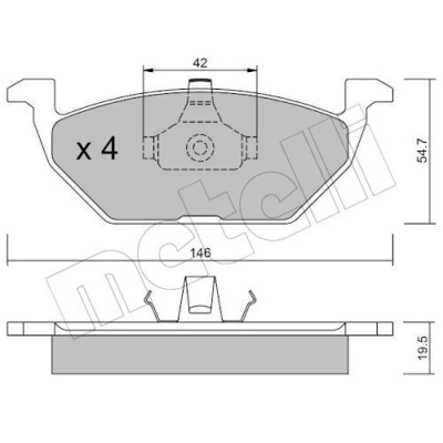Imagem de METELLI 22 0211 0 Jogo de pastilhas para travão disco excl. contacto aviso desgaste VOLKSWAGEN: Golf 4, Bora Sedan, AUDI: A3 Hatchback