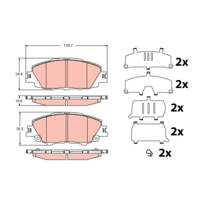 Imagem de TRW GDB2394 Jogo de pastilhas para travão disco não preparado indicador aviso desgaste com acessórios TOYOTA: Corolla XII Hatchback
