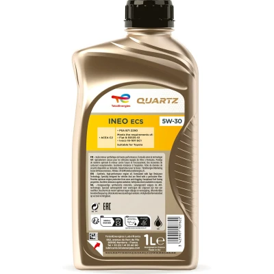 Imagem de Total Quartz INEO ECS 5W 30 1l Óleo do motor 2198453 PEUGEOT: 407 SW, 107 Hatchback, 3008 I, CITROËN: C3 I C4 Grand Picasso, C1 II