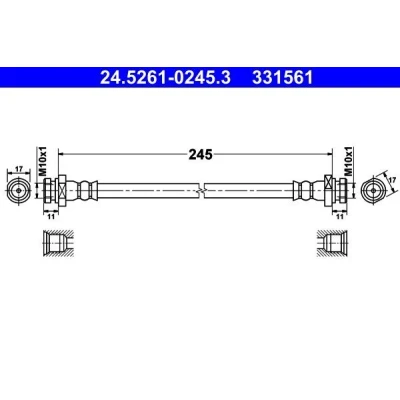 Imagem de ATE 24.5261 0245.3 Mangueira de Travão 245 M10x1