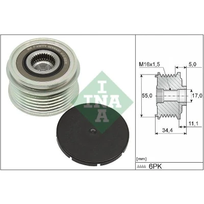 Imagem de INA 535 0357 10 Polia Roda Livre do Alternador Ferramenta especial necessária para a montagem