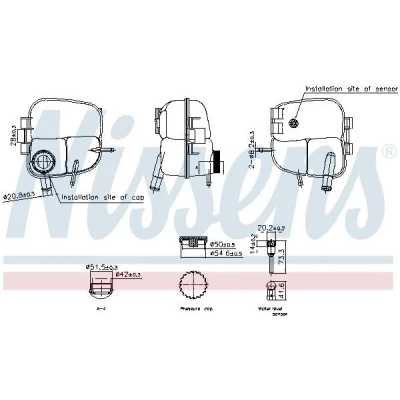 Imagem de NISSENS 996303 Depósito de Compensação Refrigerante 1,1 com capa, sensor OPEL: Astra H GTC, Hatchback, Caravan