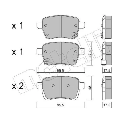 Imagem de METELLI 22 1012 0 Jogo de pastilhas para travão disco com avisador sonoro desgaste FIAT: Tipo Carrinha, Hatchback, 500L