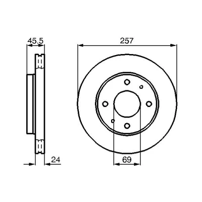 Imagem de BOSCH Disco de travão HYUNDAI: COUPE, Matrix, LANTRA 2 257mm 24mm 4 114,3mm ventilado, interior ventilado oleado 0 986 478 774 5171238100