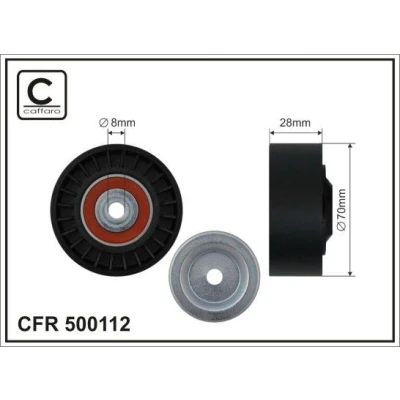 Imagem de CAFFARO 500112 Polia de Desvio AUDI: A4 B6 Sedan, Avant, MERCEDES BENZ: Classe C T modell, FIAT: Punto II Hatchback