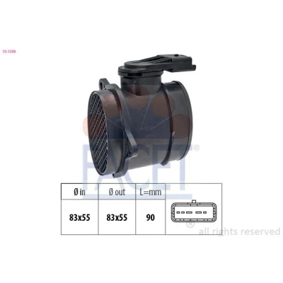 Imagem de FACET 10.1298 Medidor de massa ar PEUGEOT: 206 Hatchback, 307 Carrinha, SW, CITROËN: C3 I C4 Coupe, C2 FORD: FIESTA 5