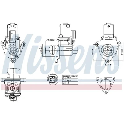 Imagem de NISSENS 98510 Válvula EGR sem radiador da recirculação dos gases de escape HYUNDAI: ix35, KIA: Sportage III