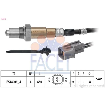Imagem de FACET 10.8549 Sonda lambda com material de fixação aquecimento, plana, Rosca pré lubrificada