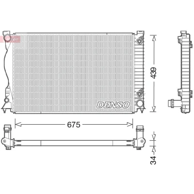 Imagem de DENSO DRM02028 Radiador, arrefecimento do motor 675 461 34 AUDI: A6 C6 Sedan