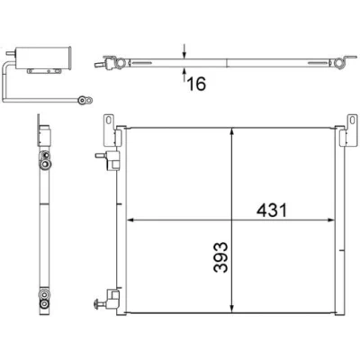 Imagem de MAHLE ORIGINAL AC 499 000S Condensador com secador 12 8,7 431 SAAB: 9 3 Sedan, Cabrio, OPEL: Vectra C Caravan, CC