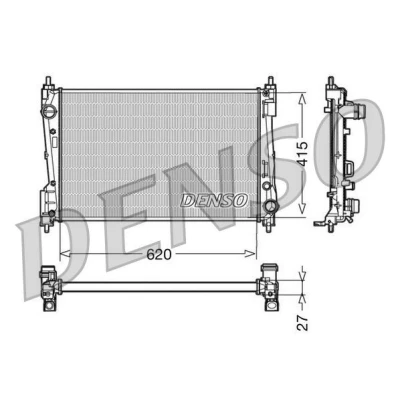 Imagem de DENSO DRM09110 Radiador, arrefecimento do motor Alumínio 620 415 27 FIAT: Grande Punto Hatchback