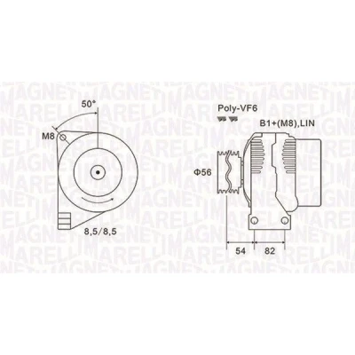 Imagem de MAGNETI MARELLI 063732028010 Alternador 14V 160A VOLVO: V70 2, XC90 I, S60 I