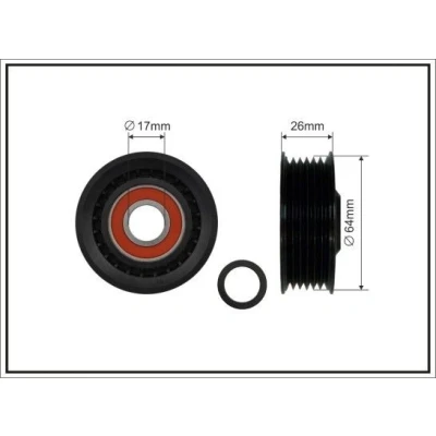 Imagem de CAFFARO 80 98 Polia Tensora MERCEDES BENZ: Classe C Sedan, E S BMW: 3 Touring, Compact, AUDI: A4 B6 Sedan